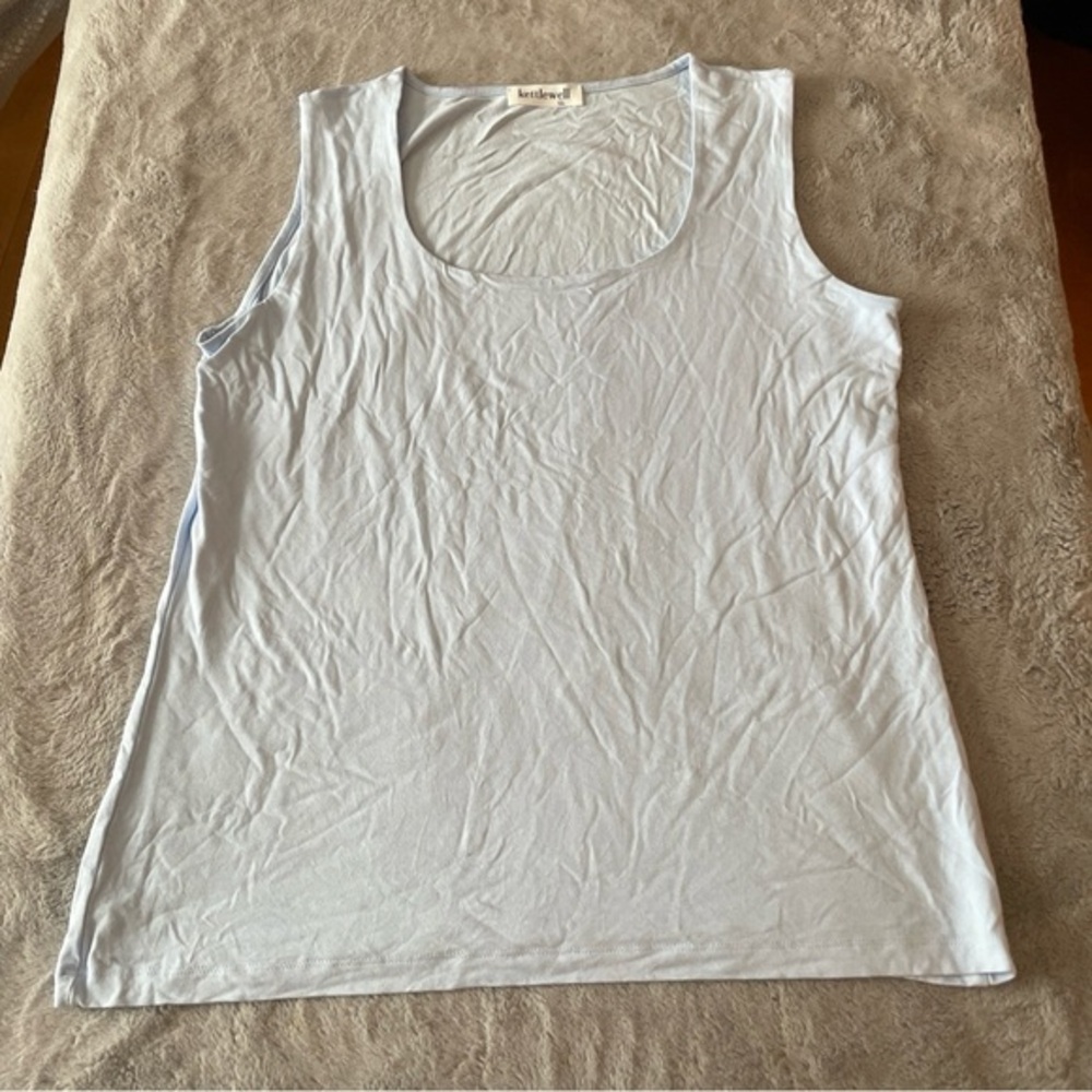 Kettlewell tank top double layer Light Blue Sleeveless Top size LL